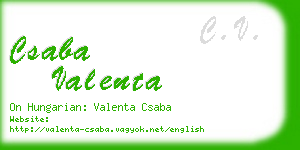 csaba valenta business card